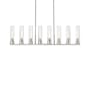 Innovations Lighting Boreas 8 Light 48" Wide Linear Pendant Satin Nickel / Striped Clear