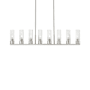 Innovations Lighting Boreas 8 Light 48" Wide Linear Pendant Satin Nickel / Striped Clear