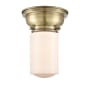 Innovations Lighting Dover 6" Wide Convertible Flush Mount Ceiling Fixture / Convertible to Wall Sconce Antique Brass / Matte White