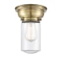 Innovations Lighting Dover 6" Wide Convertible Flush Mount Ceiling Fixture / Convertible to Wall Sconce Antique Brass / Clear