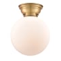 Innovations Lighting Beacon 10" Wide Semi-Flush Globe Ceiling Fixture Brushed Brass / Matte White