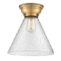 Innovations Lighting Cone 12" Wide Semi-Flush Ceiling Fixture Brushed Brass / Seedy