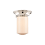 Innovations Lighting Dover 6" Wide Convertible Flush Mount Ceiling Fixture / Convertible to Wall Sconce Polished Nickel / Matte White