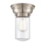 Innovations Lighting Dover 6" Wide Convertible Flush Mount Ceiling Fixture / Convertible to Wall Sconce Brushed Satin Nickel / Clear