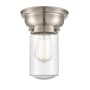 Innovations Lighting Dover 6" Wide Convertible Flush Mount Ceiling Fixture / Convertible to Wall Sconce Brushed Satin Nickel / Seedy