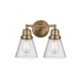 Innovations Lighting Cone 2 Light 14" Wide Vanity Light Brushed Brass / Seedy