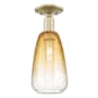 Innovations Lighting Brookhaven Almond 6" Wide Semi-Flush Ceiling Fixture Antique Brass / Amber