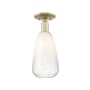 Innovations Lighting Brookhaven Almond 6" Wide Semi-Flush Ceiling Fixture Antique Brass / Opal