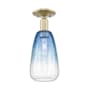 Innovations Lighting Brookhaven Almond 6" Wide Semi-Flush Ceiling Fixture Antique Brass / Sapphire Blue