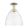 Innovations Lighting Bristol 12" Wide Semi-Flush Ceiling Fixture Antique Brass / Clear
