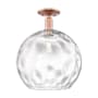 Innovations Lighting Athens Water Glass 14" Wide Semi-Flush Globe Ceiling Fixture Antique Copper / Clear Water Glass