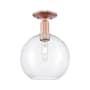 Innovations Lighting Athens 10" Wide Semi-Flush Globe Ceiling Fixture Antique Copper / Clear