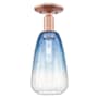 Innovations Lighting Brookhaven Almond 6" Wide Semi-Flush Ceiling Fixture Antique Copper / Sapphire Blue