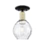 Innovations Lighting Waverly 6" Wide Semi-flush Ceiling Fixture Black Antique Brass / Clear