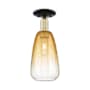 Innovations Lighting Brookhaven Almond 6" Wide Semi-Flush Ceiling Fixture Black Antique Brass / Amber
