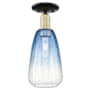 Innovations Lighting Brookhaven Almond 6" Wide Semi-Flush Ceiling Fixture Black Antique Brass / Sapphire Blue
