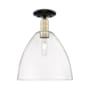 Innovations Lighting Bristol 12" Wide Semi-Flush Ceiling Fixture Black Antique Brass / Clear