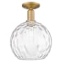Innovations Lighting Athens Water Glass 10" Wide Semi-Flush Globe Ceiling Fixture Brushed Brass / Clear Water Glass