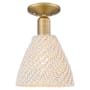 Innovations Lighting Natural Ballston Dome 8" Wide Semi-Flush Ceiling Fixture with Natural Rope Shade Brushed Brass
