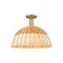 Innovations Lighting Natural Ballston Dome 16" Wide Semi-flush Ceiling Fixture Brushed Brass / Natural