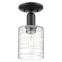 Innovations Lighting Cobbleskill 5" Wide Semi-Flush Ceiling Fixture Matte Black / Deco Swirl