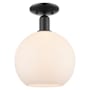 Innovations Lighting Athens 10" Wide Semi-Flush Globe Ceiling Fixture Matte Black / Matte White