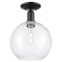 Innovations Lighting Athens 10" Wide Semi-Flush Globe Ceiling Fixture Matte Black / Clear
