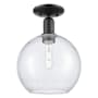 Innovations Lighting Athens 10" Wide Semi-Flush Globe Ceiling Fixture Matte Black / Seedy