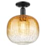 Innovations Lighting Brookhaven Sphere 10" Wide Semi-Flush Ceiling Fixture with Hand-Blown Amber Glass Shade Matte Black