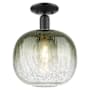 Innovations Lighting Brookhaven Sphere 10" Wide Semi-Flush Ceiling Fixture with Slate Glass Shade Matte Black
