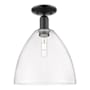 Innovations Lighting Bristol 12" Wide Semi-Flush Ceiling Fixture Matte Black / Clear