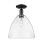 Innovations Lighting Bristol 12" Wide Semi-Flush Ceiling Fixture Matte Black / Seedy