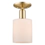 Innovations Lighting Cobbleskill 5" Wide Semi-Flush Ceiling Fixture Champagne Bronze / Matte White
