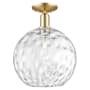 Innovations Lighting Athens Water Glass 12" Wide Semi-Flush Globe Ceiling Fixture Champagne Bronze / Clear Water Glass