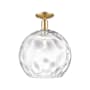 Innovations Lighting Athens Water Glass 14" Wide Semi-Flush Globe Ceiling Fixture Champagne Bronze / Clear Water Glass
