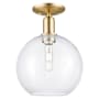Innovations Lighting Athens 10" Wide Semi-Flush Globe Ceiling Fixture Champagne Bronze / Clear