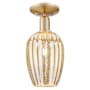 Innovations Lighting Preston 13" Tall Semi-Flush Ceiling Fixture with Ribbed Mercury Glass Shade Champagne Bronze