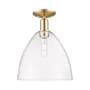 Innovations Lighting Bristol 12" Wide Semi-Flush Ceiling Fixture Champagne Bronze / Clear