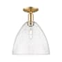 Innovations Lighting Bristol 12" Wide Semi-Flush Ceiling Fixture Champagne Bronze / Seedy