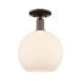 Innovations Lighting Athens 10" Wide Semi-Flush Globe Ceiling Fixture Oil Rubbed Bronze / Matte White