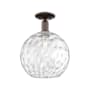 Innovations Lighting Athens Water Glass 12" Wide Semi-Flush Globe Ceiling Fixture Oil Rubbed Bronze / Clear Water Glass