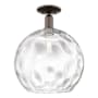 Innovations Lighting Athens Water Glass 14" Wide Semi-Flush Globe Ceiling Fixture Oil Rubbed Bronze / Clear Water Glass