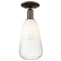 Innovations Lighting Brookhaven Almond 6" Wide Semi-Flush Ceiling Fixture Oil Rubbed Bronze / Opal
