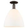 Innovations Lighting Bristol 12" Wide Semi-Flush Ceiling Fixture Oil Rubbed Bronze / Matte White