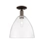 Innovations Lighting Bristol 12" Wide Semi-Flush Ceiling Fixture Oil Rubbed Bronze / Clear