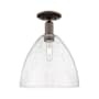 Innovations Lighting Bristol 12" Wide Semi-Flush Ceiling Fixture Oil Rubbed Bronze / Seedy