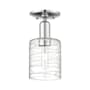 Innovations Lighting Cobbleskill 5" Wide Semi-Flush Ceiling Fixture Polished Chrome / Deco Swirl