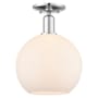 Innovations Lighting Athens 10" Wide Semi-Flush Globe Ceiling Fixture Polished Chrome / Matte White