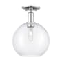 Innovations Lighting Athens 10" Wide Semi-Flush Globe Ceiling Fixture Polished Chrome / Clear