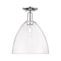 Innovations Lighting Bristol 12" Wide Semi-Flush Ceiling Fixture Polished Chrome / Clear
